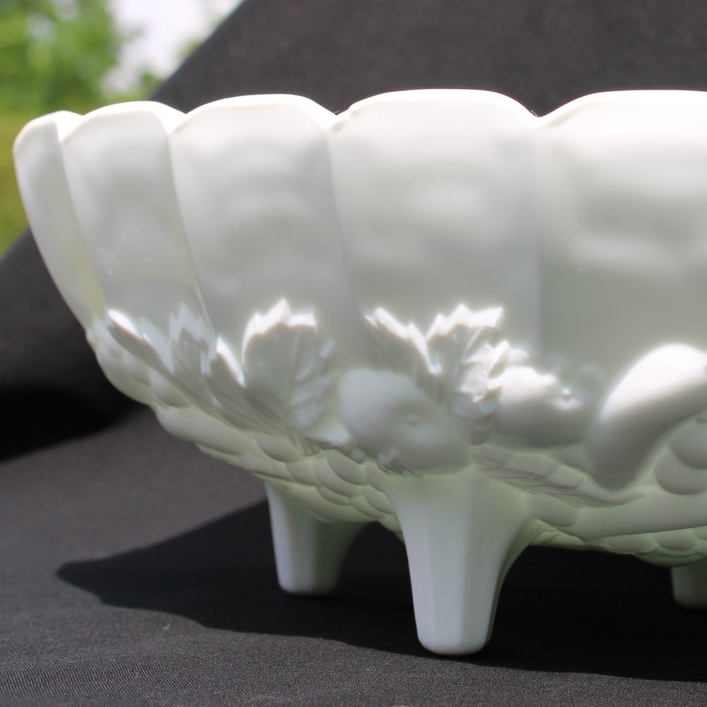 Milk Glass Fruit Bowl